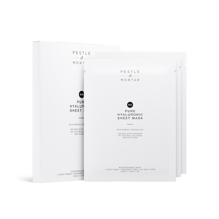 PURE HYALURONIC, Veido kaukės, 3 vnt.