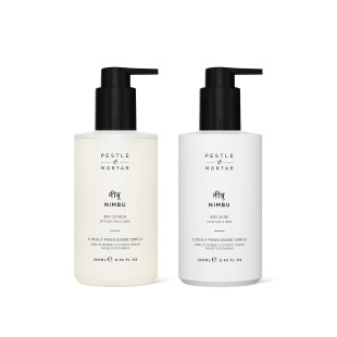 THE NIMBU BODY RITUAL rinkinys. Kūno odos prausiklis (250 ml) ir losjonas (250 ml)